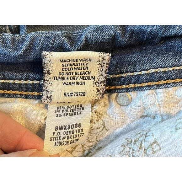 BKE Jeans Womens Size 27 30x27 Blue Dark Wash Addison Crop Denim Bootcut Y2K - Picture 6 of 11